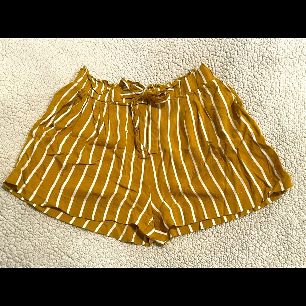 Mustard color pull string shorts